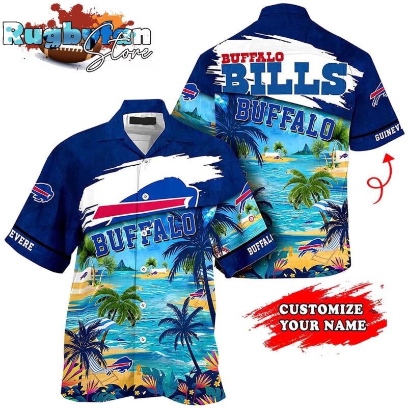 Personalized Buffalo Bills Summer Button Up Hawaii Shirt Personalized Buffalo Bills Summer Button Up Hawaii Shirt