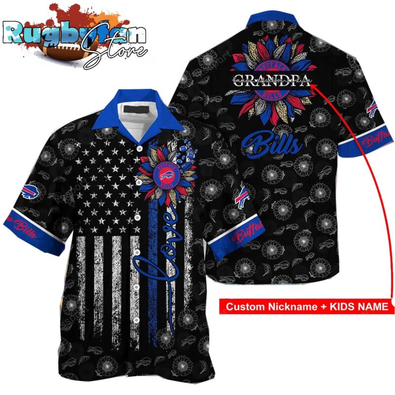 Personalized Buffalo Bills Sunflower For Mother Day Father Day Hawaiian Shirt Buffalo Bills Sunflower For Mother Day Father Day Hawaiian Shirt