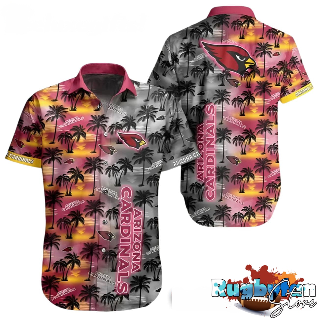 Arizona Cardinals Coconut Tree Pattern Hawaiian Shirt V1
