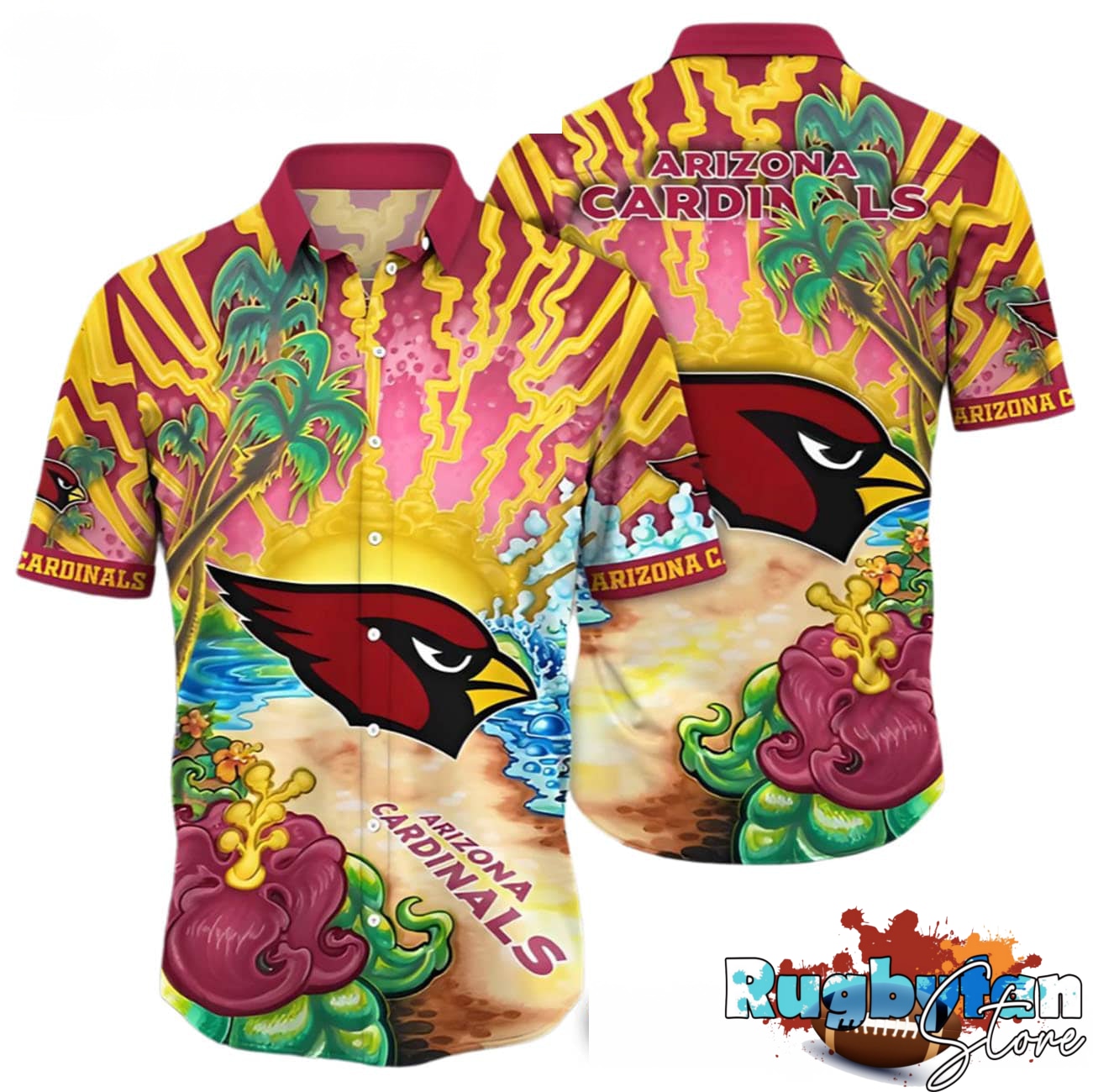 Arizona Cardinals Flower For Hawaiian Shirt