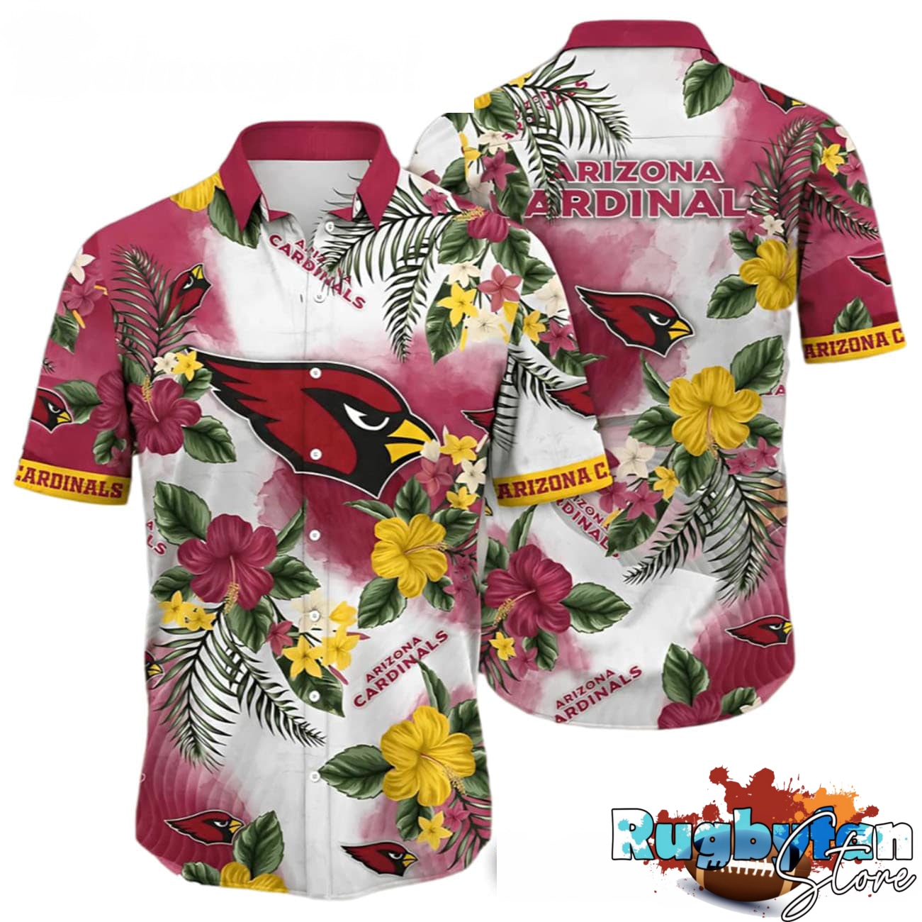 Arizona Cardinals Hawaiian Shirt Hibiscus Pattern