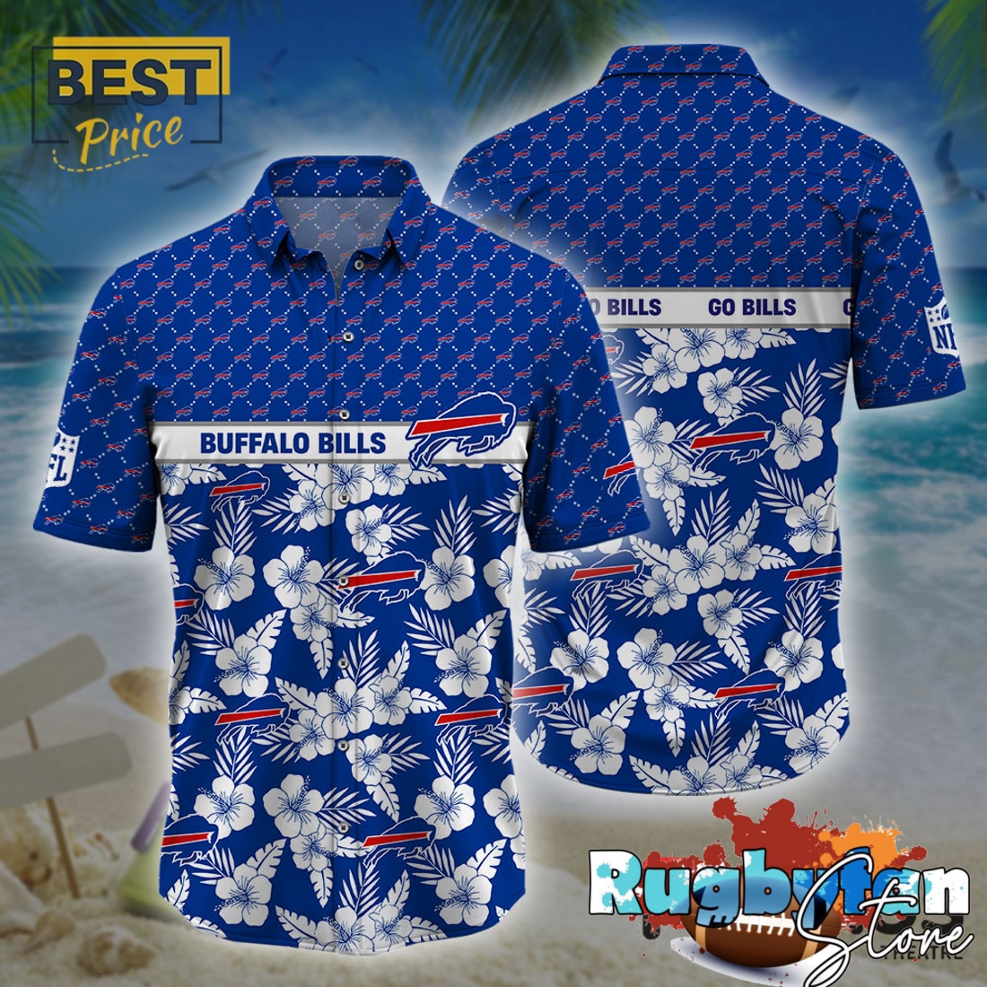 Buffalo Bills NFL Palm Leaves Hawaiian Shirt