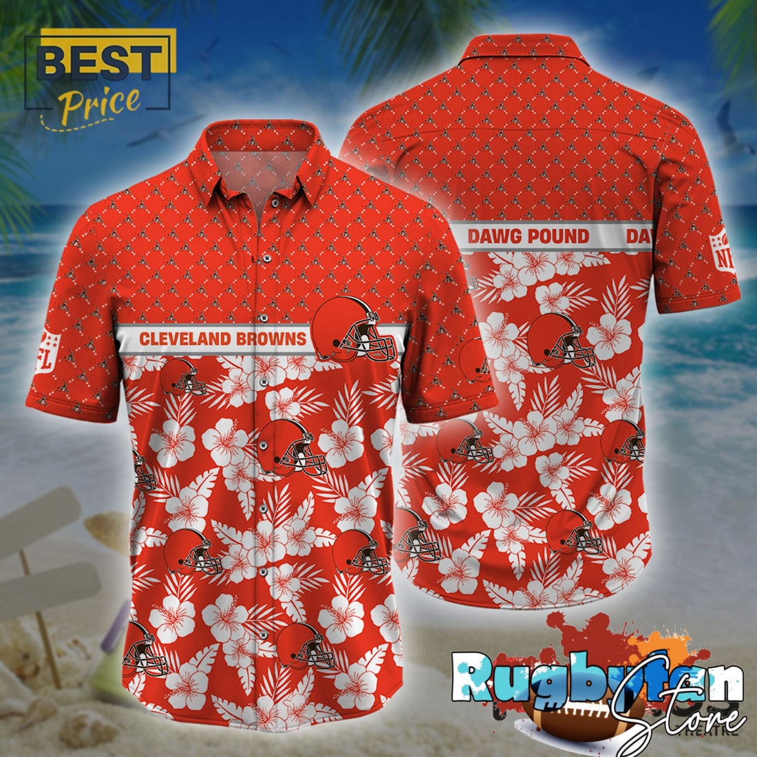 Cleveland Browns NFL Palm Leaves Hawaiian Shirt
