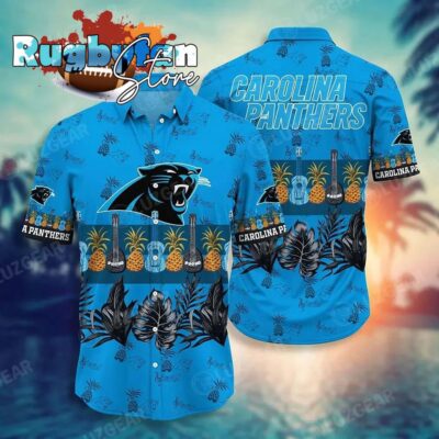 Carolina Panthers Nfl Hawaiian Sas Tropical Pattern Graphic Trends Summer Gift For Fan Nfl