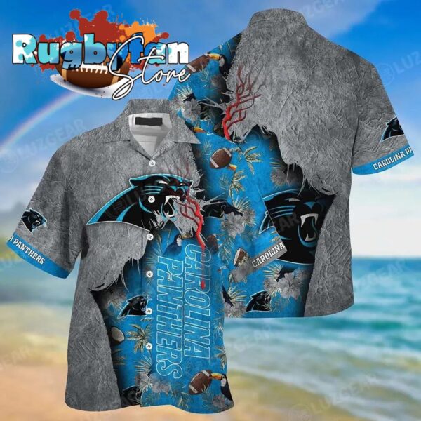carolina panthers nfl hawaiian sas tropical print sumer best gift for fans nfl hawaiian shirt 0cv7a