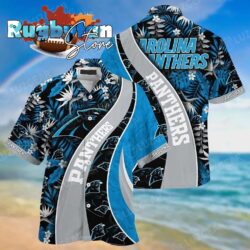 Carolina Panthers Nfl Hawaiian Sas With Tropical Pattern For Your Loved Ones, NFL Hawaiian Shirt
