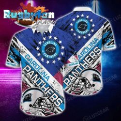 Carolina Panthers Nfl Hawaiian Shirt Graphic American Flag 3D Printed Short Shirt Best Gift For Fans