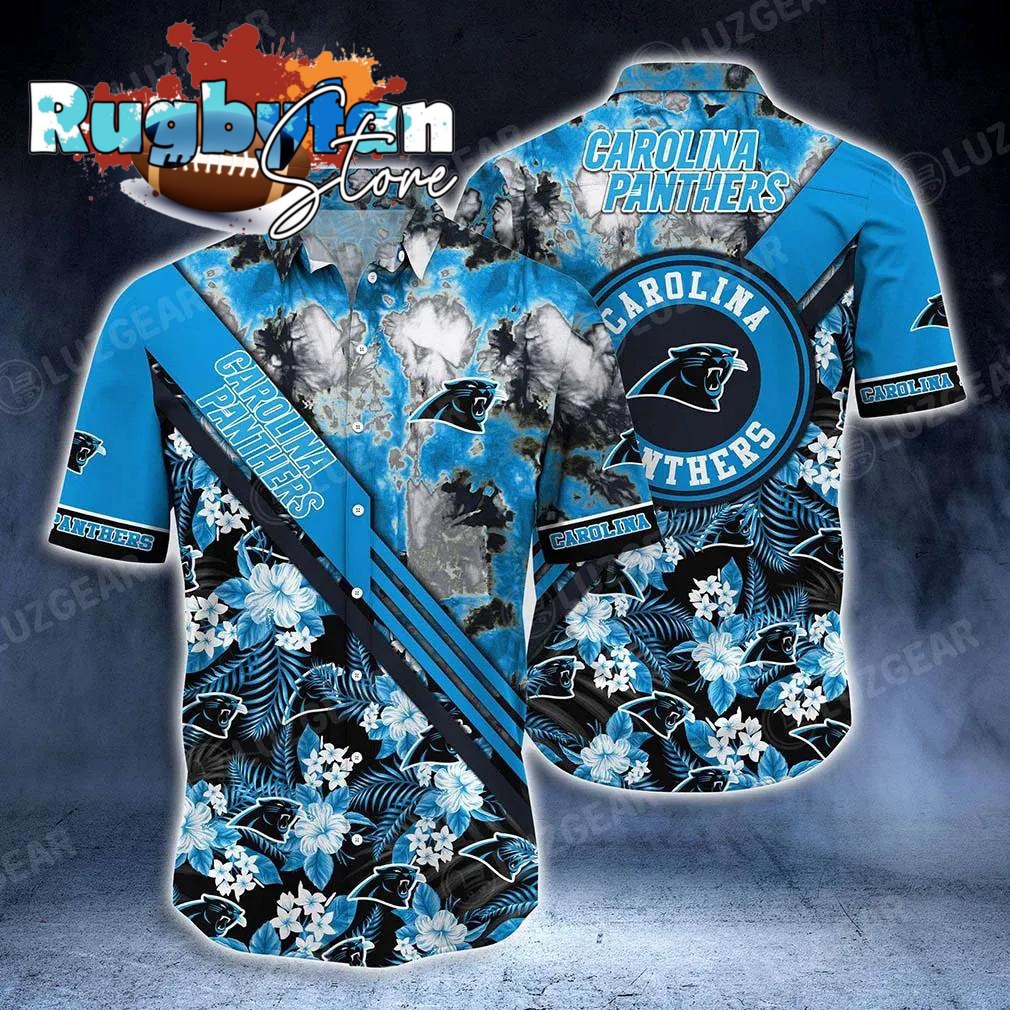 Carolina Panthers Nfl Hawaiian Shirt Graphic Tropical Pattern New Trend Summer For Nfl Football Fans