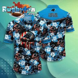 Carolina Panthers Nfl Hawaiian Shirt Skull Punisher Printed 3D New Trend Summer For Your Loved Ones