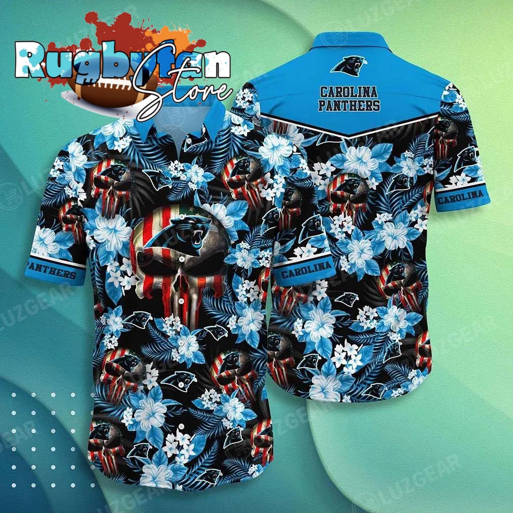 Carolina Panthers Nfl Hawaiian Shirt Skull Punisher Printed 3D New Trend Summer For Your Loved Ones