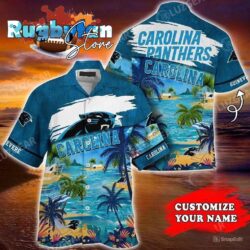 Carolina Panthers Nfl Personalized Hawaiian Shirt Tropical Pattern Graphic