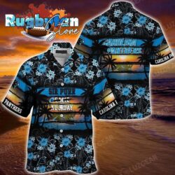 Carolina Panthers Nfl Summer Hawaiian Shirt Floral Pattern Graphic For Sports