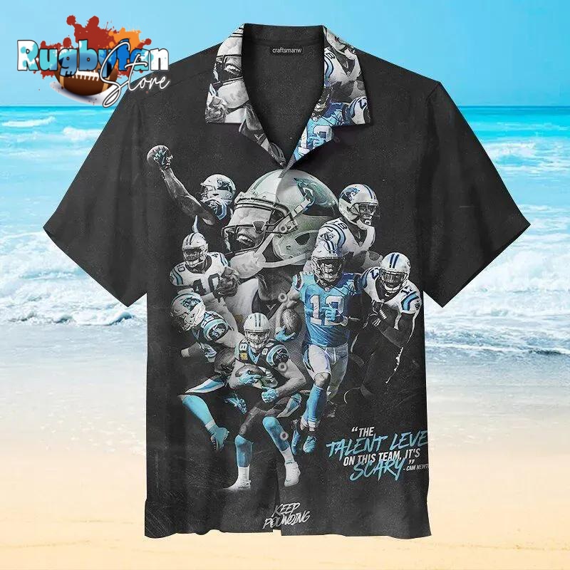 Carolina Panthers Stars Nfl Hawaiian Graphic Print Short Sleeve Hawaiian Shirt