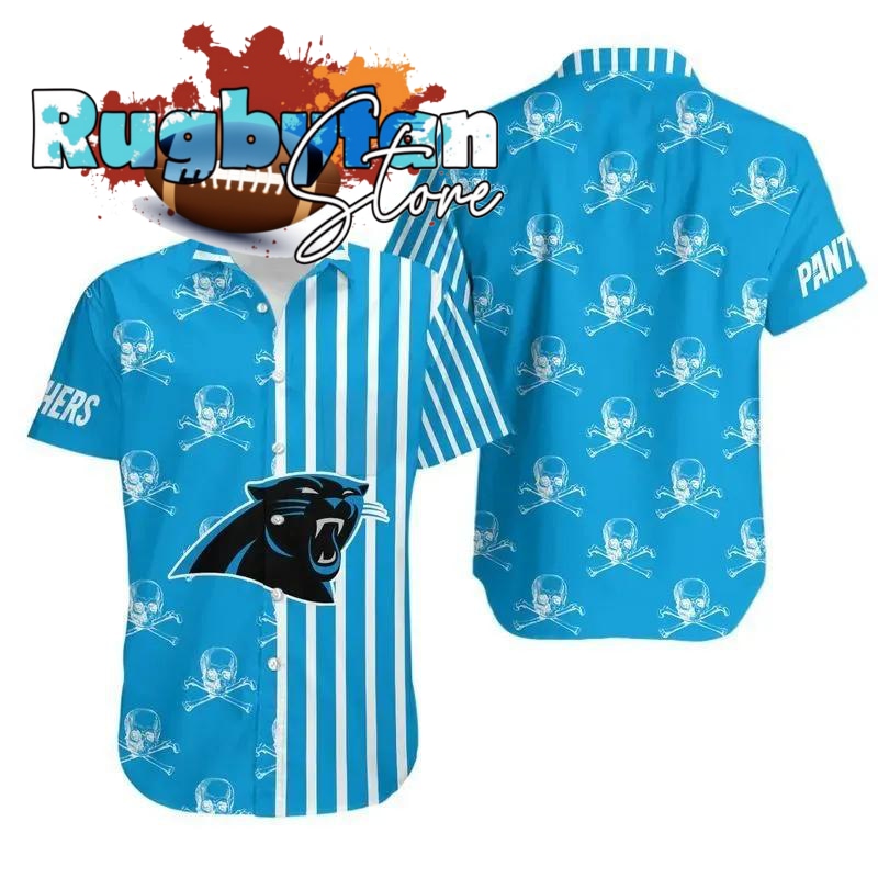 Carolina Panthers Stripes And Skull Hawaii Shirt Summer Collection