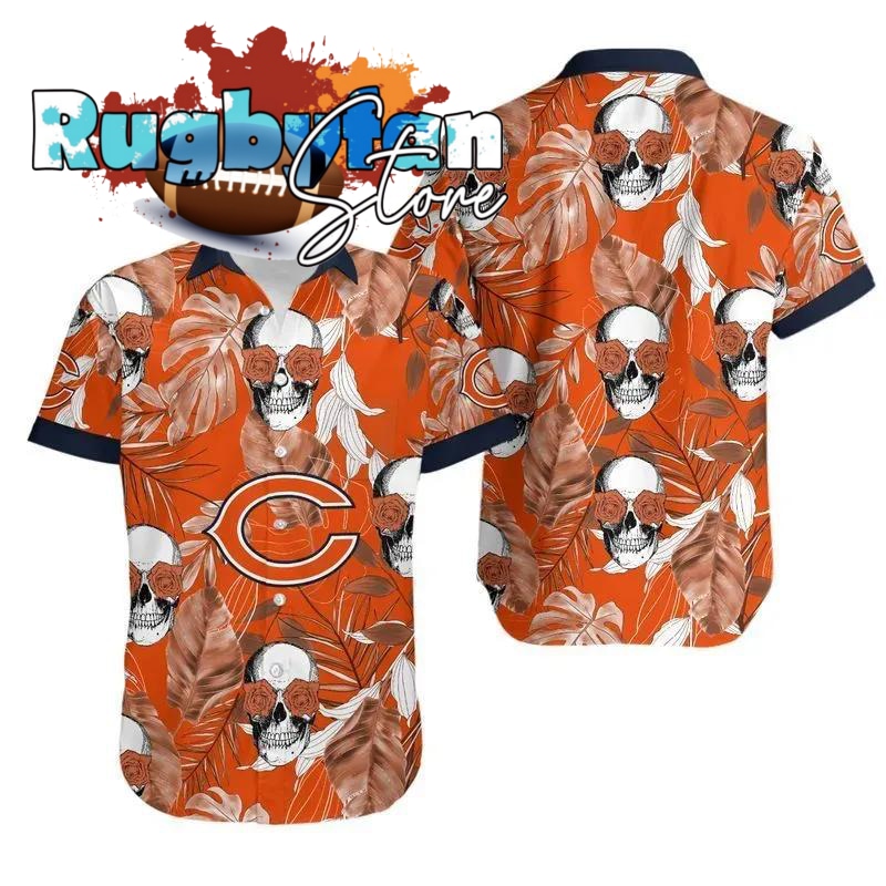 Chicago Bears Coconut Leaves And Skulls Hawaii Shirt Summer Collection