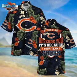 Chicago Bears Hawaiian Sas With Tropical Pattern