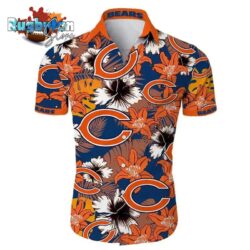 Chicago Bears Hawaiian Shirt Tropical Flower