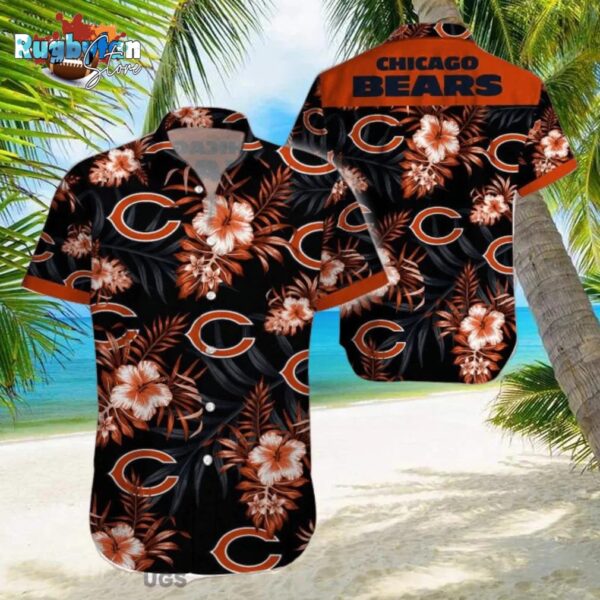 chicago bears nfl beach floral tropical 3d printing hawaiian shirt nfl hawaiian shirt o5hhy