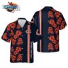 chicago bears nfl chicago hawaii floral football hawaiian graphic print short sleeve hawaiian shirt dp70s