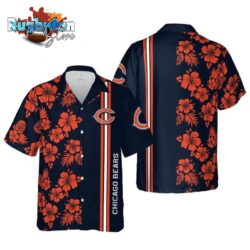 Chicago Bears Nfl Chicago Hawaii Floral Football Hawaiian Graphic Print Short Sleeve Hawaiian Shirt