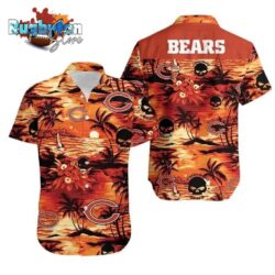 Chicago Bears Nfl Football Hawaiian Graphic Print Short Sleeve Hawaiian Shirt