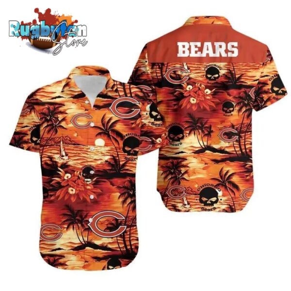 chicago bears nfl football hawaiian graphic print short sleeve hawaiian shirt nfl hawaiian shirt tvnh8
