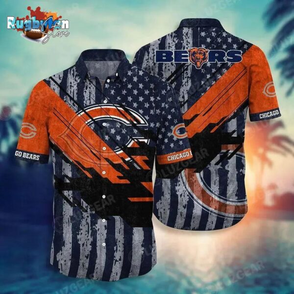 chicago bears nfl football hawaiian shirt short american flag print this summer best gift for fans z6l4w