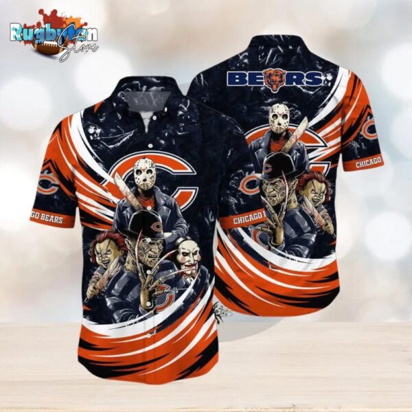 Chicago Bears NFL Halloween Horror Movies Hawaiian Shirt