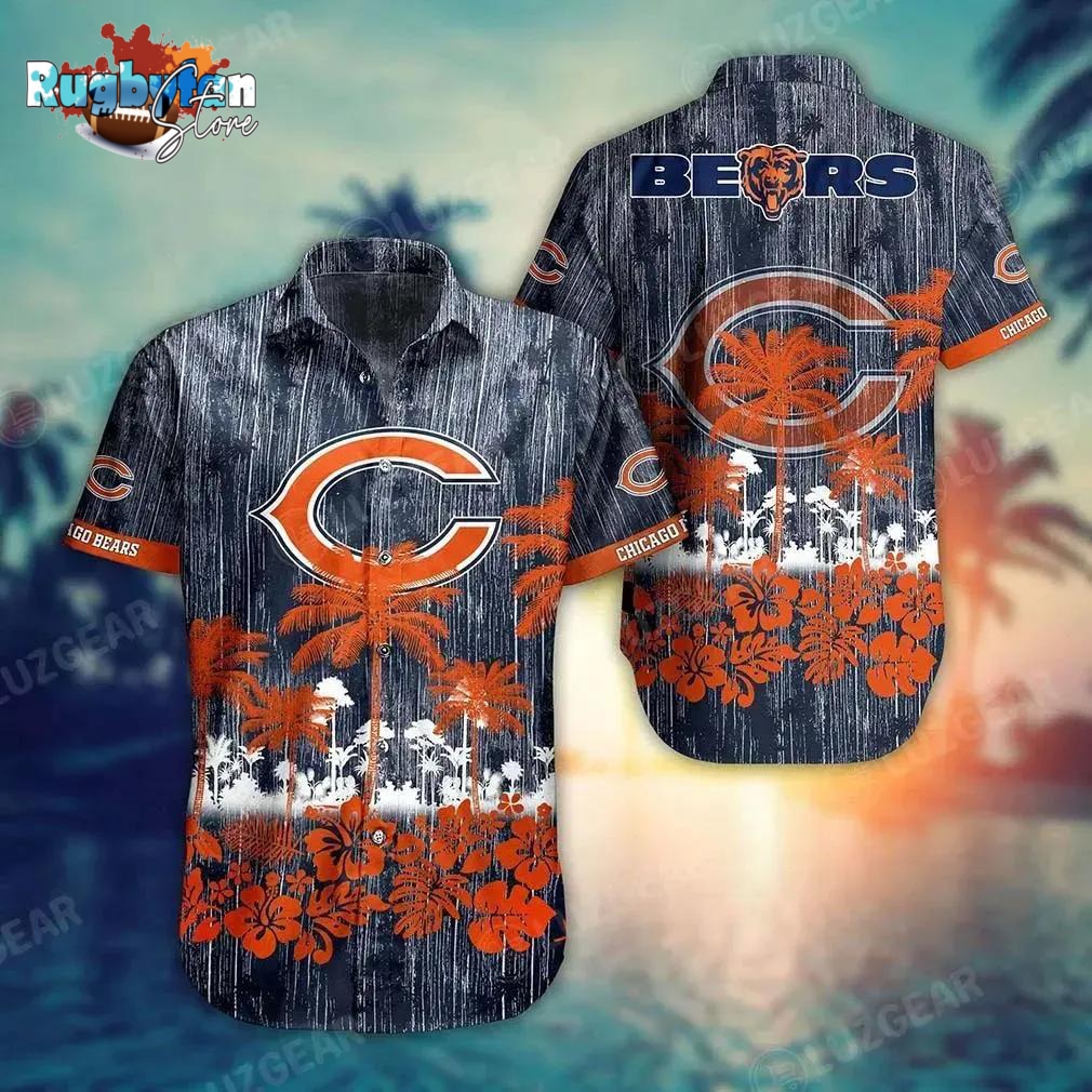 Chicago Bears Nfl Hawaii Graphic Tropical Pattern Style Summer Hawaiian Shirt Chicago Bears Nfl Hawaii Graphic Tropical Pattern Style Summer Hawaiian Shirt