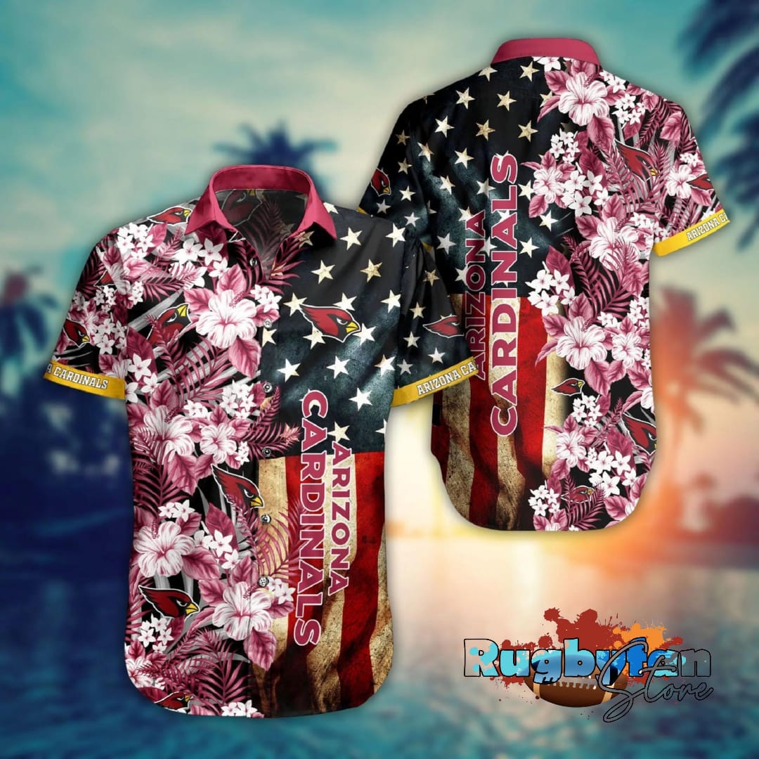 Arizona Cardinals NFL Aloha Flag Flower Hawaiian Shirt Arizona Cardinals NFL Aloha Flag Flower Hawaiian Shirt