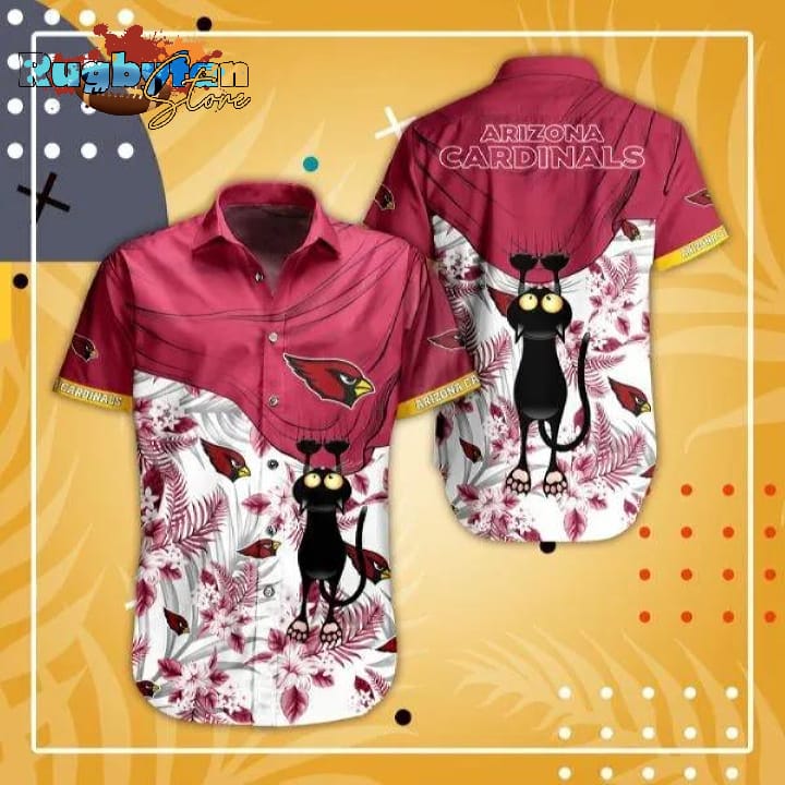Arizona Cardinals NFL Black Cat Hawaiian Shirt Arizona Cardinals NFL Black Cat Hawaiian Shirt