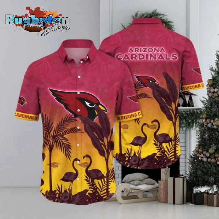 Arizona Cardinals NFL Flamingo And Flower Funny Hawaiian Shirt Arizona Cardinals NFL Flamingo And Flower Funny Hawaiian Shirt