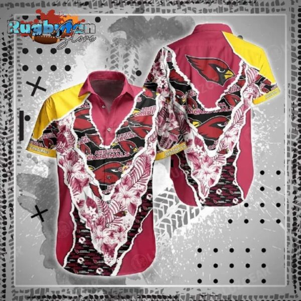 arizona cardinals nfl hawaii shirt graphic floral pattern this summer hawaiian shirt nfl hawaiian shirt1