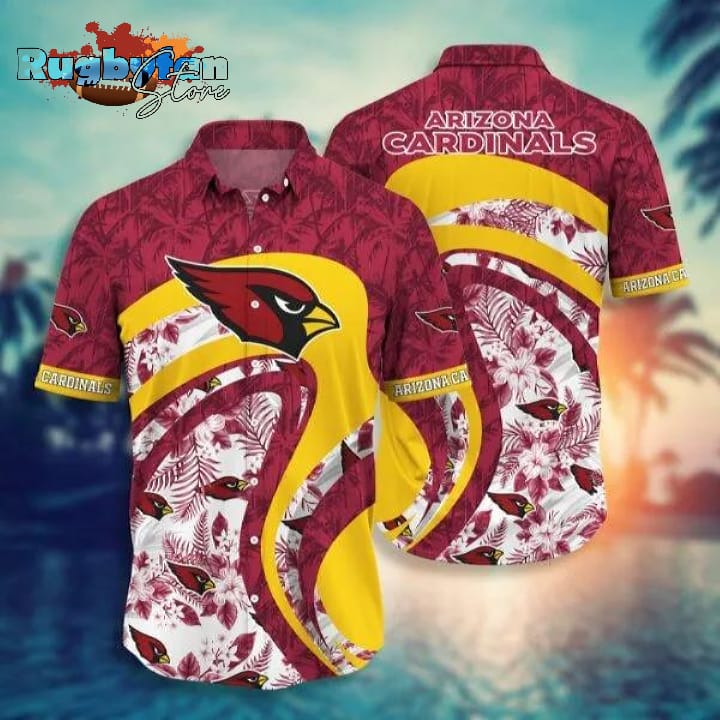 Arizona Cardinals NFL Line Waves Pattern Summer Hawaiian Shirt Arizona Cardinals NFL Line Waves Pattern Summer Hawaiian Shirt