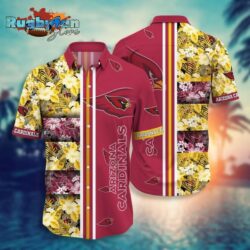 Arizona Cardinals NFL Lines Flowers Hawaiian Shirt