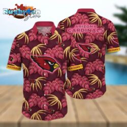 Arizona Cardinals NFL Palm Leaves Pattern Summer Aloha Hawaiian Shirt
