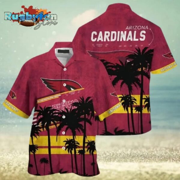 arizona cardinals nfl palm leaves pattern summer hawaiian shirt nfl hawaiian shirt1 7j269