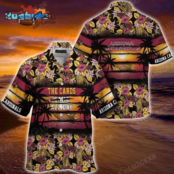 Arizona Cardinals Nfl Summer Hawaiian Shirt Floral Pattern Graphic For Sports