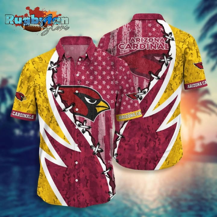 Arizona Cardinals NFL US Flag Hawaiian Shirt Arizona Cardinals NFL US Flag Hawaiian Shirt