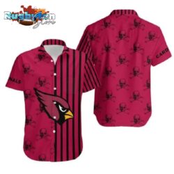 Arizona Cardinals Stripes And Skull Hawaii Shirt