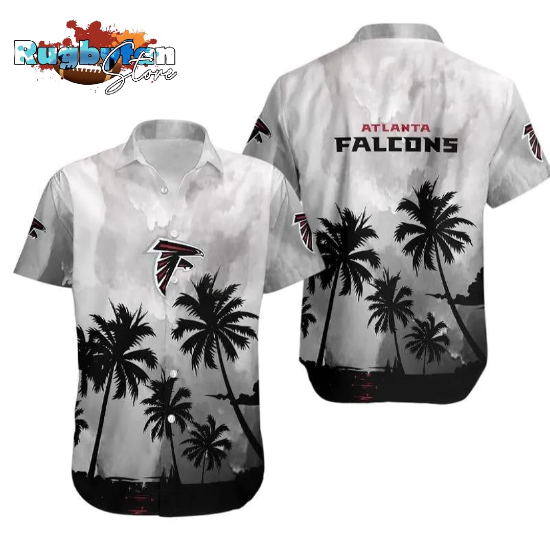 Atlanta Falcons Coconut Trees Nfl Gift For Fan Hawaiian Graphic Print Short Sleeve Hawaiian Shirt