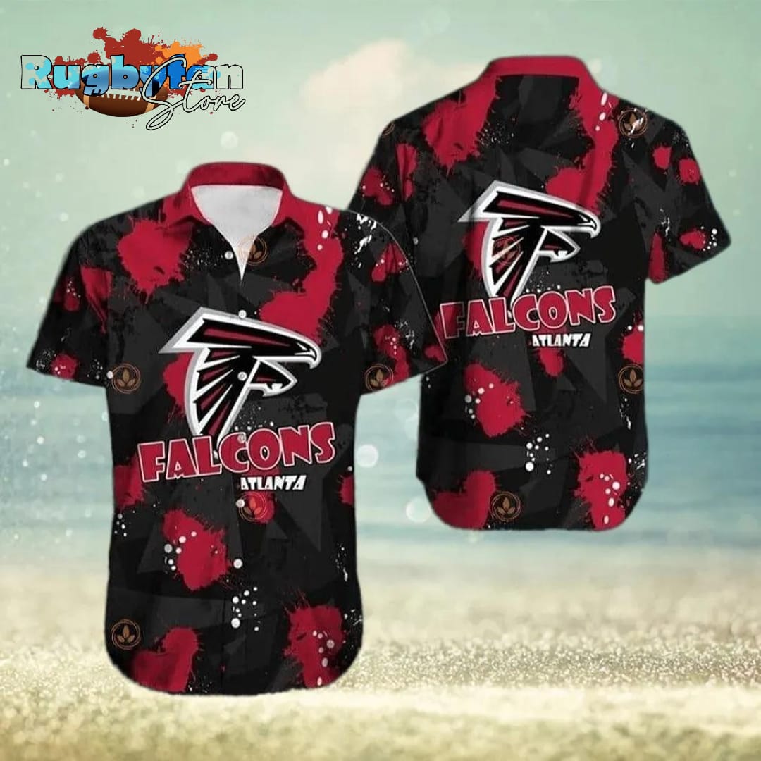 Atlanta Falcons NFL Black Aloha Pattern Hawaiian Shirt