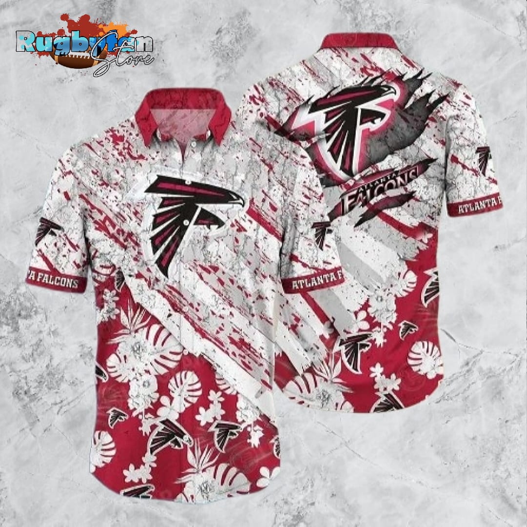 Atlanta Falcons NFL Hawaiian Floral Print American Flag Beach Shirt Short Style Hot Trending Summer Atlanta Falcons NFL Hawaiian Floral Print American Flag Beach Shirt Short Style Hot Trending Summer