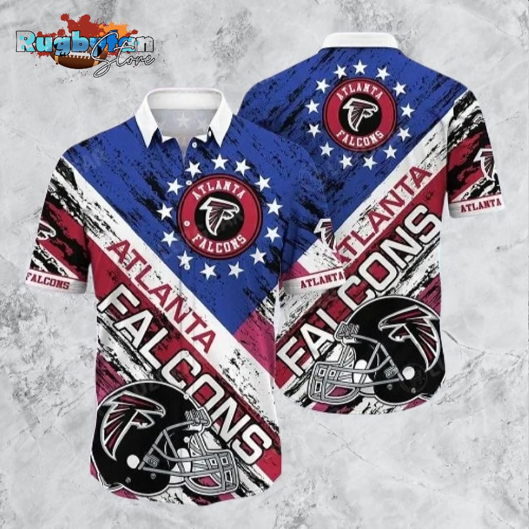 Atlanta Falcons NFL Hawaiian Shirt Graphic American Flag 3D Printed Short Shirt Best Gift For Fans Atlanta Falcons NFL Hawaiian Shirt Graphic American Flag 3D Printed Short Shirt Best Gift For Fans