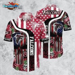 Atlanta Falcons NFL Hawaiian Shirt Graphic Tropical Patterns Skull Punisher 3D Printed Best Gift For Fans