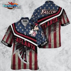 Atlanta Falcons NFL Hawaiian Shirt Mickey Graphic American Flag Printed 3D Shirt Best Gift For Fans