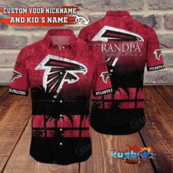 Atlanta Falcons NFL Personalized Hawaiian Shirt Tropical Pattern Trends Summer Custom Your Name