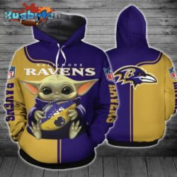 Baltimore Ravens Yoda  3D Hoodie All Over Print Baltimore Ravens NFL Gifts