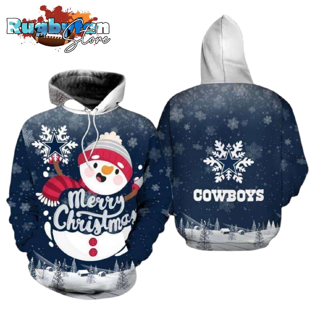 Dallas Cowboys Christmas Snowman NFL Hoodie Gifts for Fans Gebone