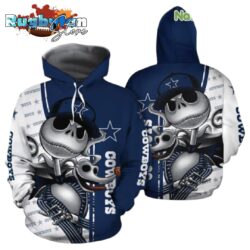 Dallas Cowboys Jack Skellington NFL 3D Hoodie Gifts for Fans Gebone